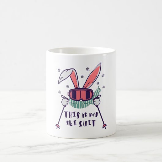 Mug C'est mon lapin de ski en combinaison de ski avec (Centre)