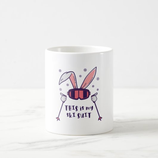 Mug C'est mon lapin de ski en combinaison de ski avec (Centre)