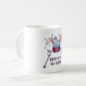 Mug C'est mon lapin de ski en combinaison de ski avec (Devant gauche)