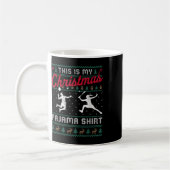 Mug C'est mon pull de Noël moche de badminton en pyjam (Gauche)