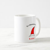 Mug C'est Noël heure Père Noël rouge casquette nom sim (Devant droit)