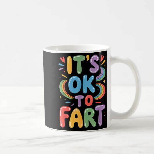 Mug C'est Ok De Péter Drôle Gaz Humour Conception Flat (Droite)