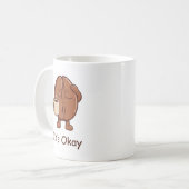 Mug C'est Okay Caractère de Grain de Café Mignon (Devant gauche)