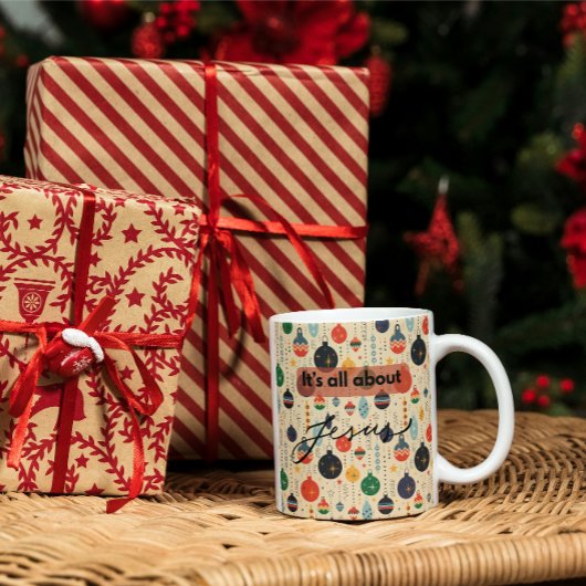 Mug C'est tout sur Jésus - Noël Coloré
