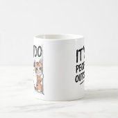 Mug "C'est trop peuplé dehors" Chat drôle d'introverti (Centre)