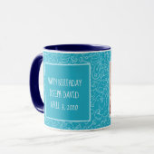 Mug C'est un Baby shower bleu garçon personnalisé (Devant gauche)