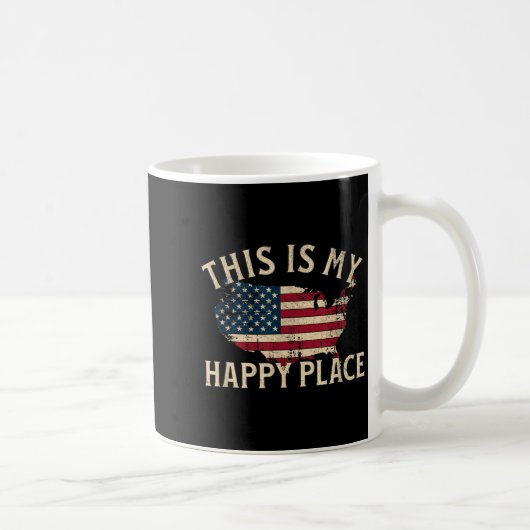 Mug C'est un endroit heureux drapeau américain carte d (Droite)