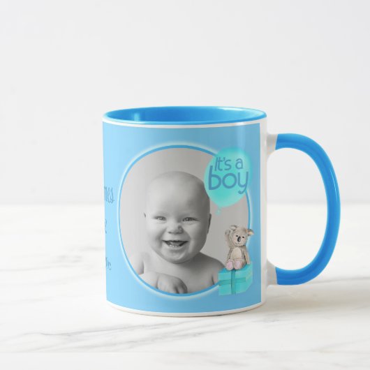 Mug C'est un garçon portant un nouveau bébé photo-mug  (Droite)
