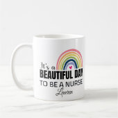 Mug C'est une belle journée Nuse arc-en-ciel Nom café  (Gauche)