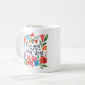 Mug "C'est une bonne journée" Boho Fleurs sauvages col (Devant gauche)