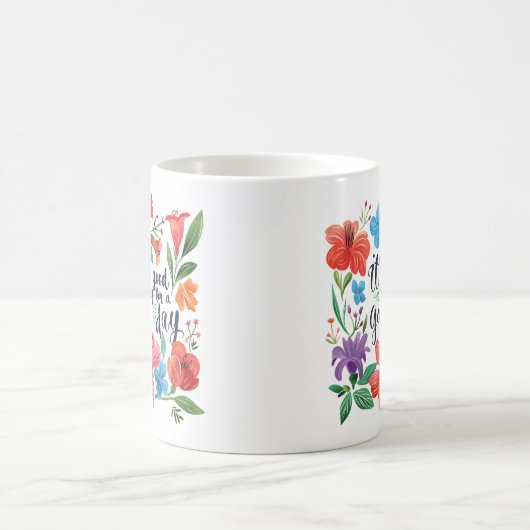 Mug "C'est une bonne journée" Boho Fleurs sauvages col (Centre)