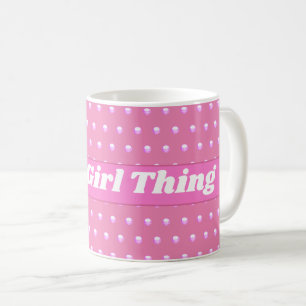 Mug C'est une chose de fille Rose points polka lumineu