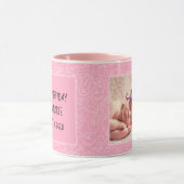 Mug C'est une fille Baby shower rose personnalisée (Centre)