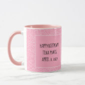 Mug C'est une fille Baby shower rose personnalisée (Gauche)