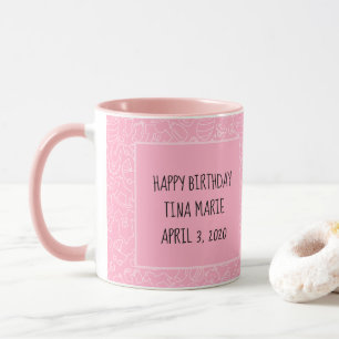 Mug C'est une fille Baby shower rose personnalisée