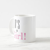 Mug C'est une fille ! Bébé Genre Révéler Classique Caf (Devant gauche)