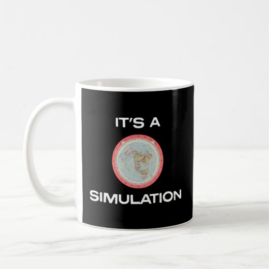 Mug C'Est Une Simulation - Gleason Flat Earth Map (Gauche)