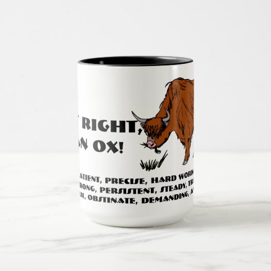 Mug C'est vrai, je suis un boeuf (Centre)