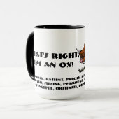 Mug C'est vrai, je suis un boeuf (Devant gauche)