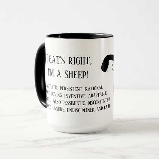 Mug C'est vrai, je suis un mouton (Devant gauche)