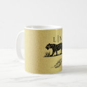 Mug Cet élégant Monogramme Motif Gold Black (Devant gauche)