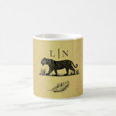 Mug Cet élégant Monogramme Motif Gold Black (Centre)