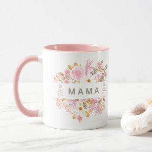 Mug Cette conception florale Mama présente une élégant