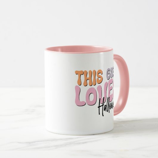 Mug Cette fille adore Halloween (Devant droit)