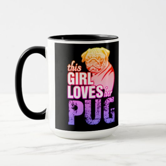 Mug Cette Fille Aime Son Carlin (Gauche)