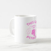 Mug "Cette fille rose aime son pitbull" (Devant gauche)