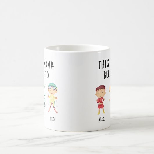 Mug Cette Grand-Mère Appartient À 3 | Noms d'enfants D (Centre)