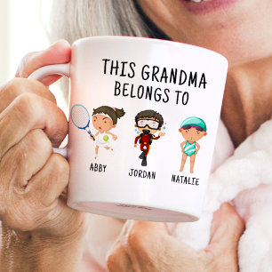 Mug Cette Grand-Mère Appartient À 6 Enfants Noms Drôle