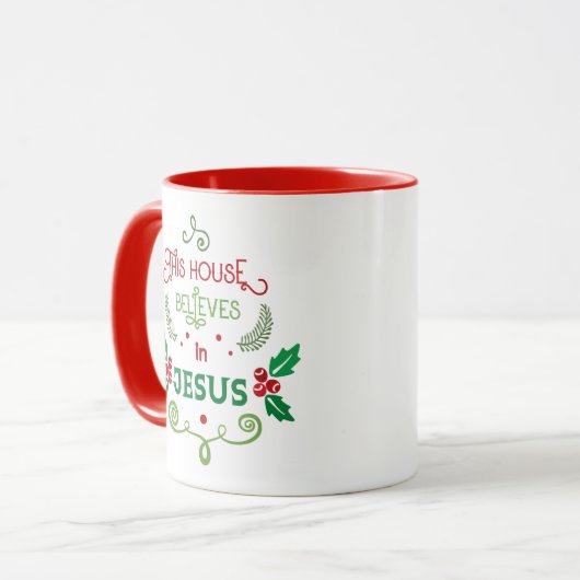 Mug Cette Maison croit en Jésus (Devant gauche)