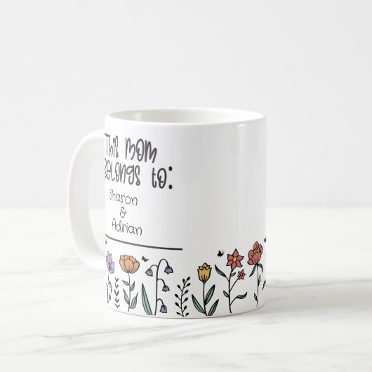 Mug Cette maman appartient à Floral Flower Maman Cadea (Devant gauche)