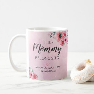 Mug Cette Maman Appartient À L'Aquarelle Rose Florale