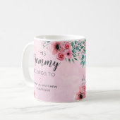 Mug Cette Maman Appartient À L'Aquarelle Rose Florale (Devant gauche)