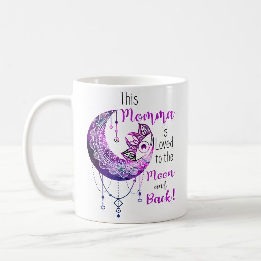 Mug Cette Momma est aimée à la lune et à l'arrière (Gauche)