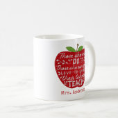 Mug Ceux qui peuvent apprendre citent Apple| Nom de l' (Devant droit)