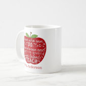 Mug Ceux qui peuvent apprendre citent Apple| Nom de l' (Devant gauche)