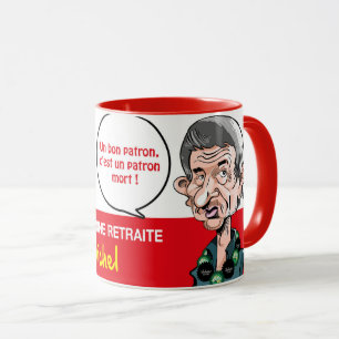 Mug CGT rouge départ en retraire de Michel