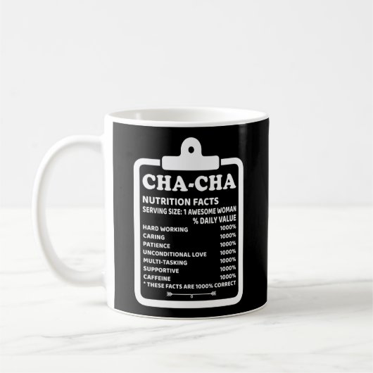 Mug Cha-Cha Faits nutritionnels Grand-mère (Gauche)