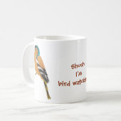 Mug Chaffinch Oiseau Observer drôle (Devant gauche)