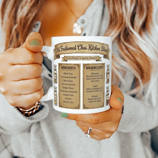 Mug Chai Spice Recipe Rustic Pantry Label