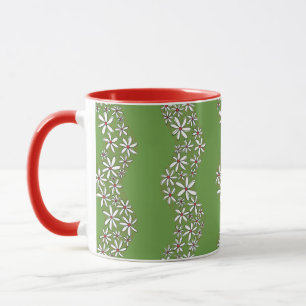 Mug Chaîne de marguerite Fleur laide rayures blanc rou