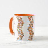 Mug Chaîne de marguerite Fleur laide rayures orange (Devant gauche)