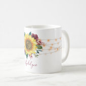 Mug Chaîne de tournesol éclaire le Monogramme floral (Devant droit)