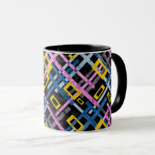 Mug Chaîne rectangulaire de couleurs vives géométrique (Devant droit)