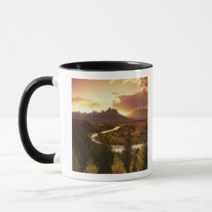 Mug Chaîne Teton au coucher du soleil, depuis la riviè