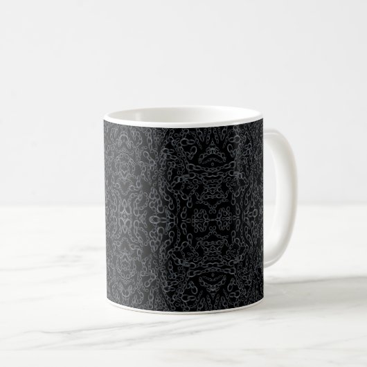 Mug Chained Abstract Mirrored Image Gray On Black Art (Devant droit)