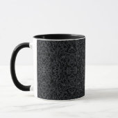 Mug Chained Abstract Mirrored Image Gray On Black Art  (Gauche)